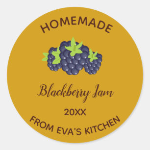 Sticker Rond Confiture de mûres maison comestible et modifiable