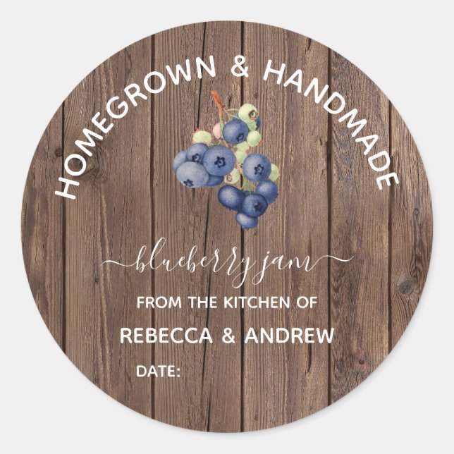 Sticker Rond Confiture de Myrtille Faite Maison & Artisanale Bo (Devant)