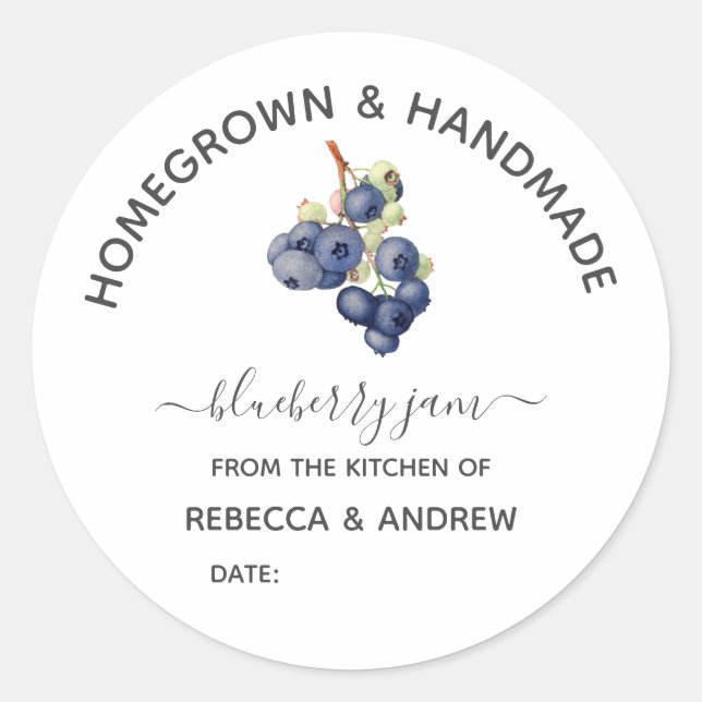 Sticker Rond Confiture de Myrtille Faite Maison & Artisanale Vi (Devant)
