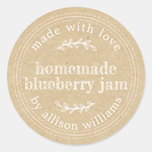Sticker Rond Confiture de Myrtille Maison Rustique dans du Papi