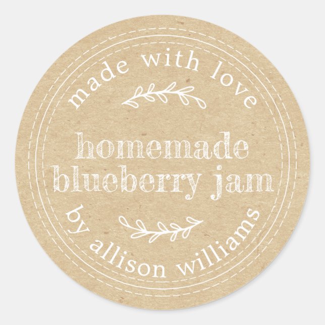 Sticker Rond Confiture de Myrtille Maison Rustique dans du Papi (Devant)