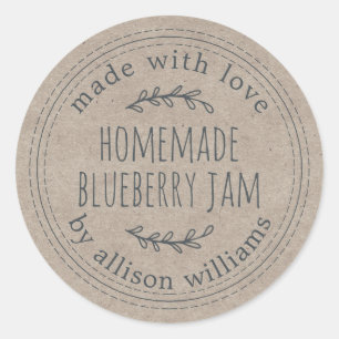 Sticker Rond Confiture de Myrtille Maison Rustique dans du Papi