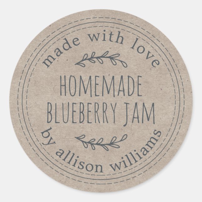 Sticker Rond Confiture de Myrtille Maison Rustique dans du Papi (Devant)