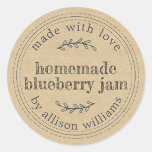 Sticker Rond Confiture de Myrtille Maison Rustique dans du Papi