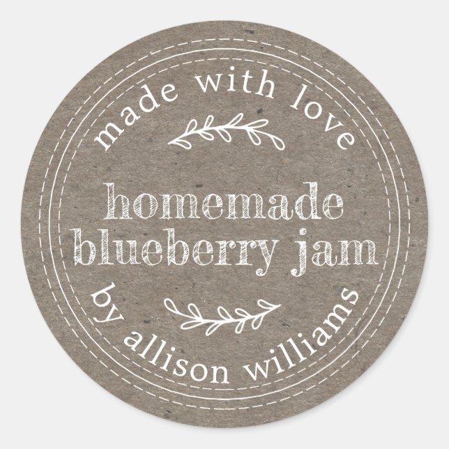 Sticker Rond Confiture de Myrtille Maison Rustique dans du Papi (Devant)