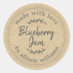 Sticker Rond Confiture De Myrtille Maison Rustique En Bocal Kra