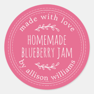 Sticker Rond Confiture De Myrtille Maison Rustique En Conservat