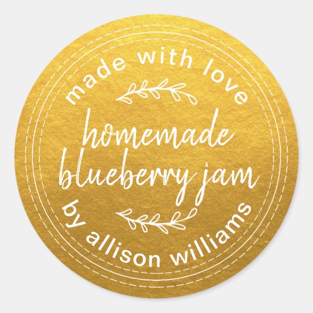 Sticker Rond Confiture De Myrtille Maison Rustique En Conservat (Devant)