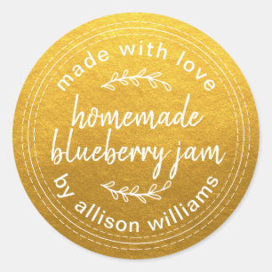 Sticker Rond Confiture De Myrtille Maison Rustique En Conservat