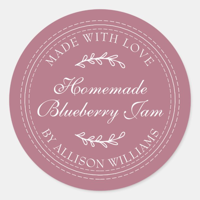 Sticker Rond Confiture de myrtille maison rustique en conserve  (Devant)