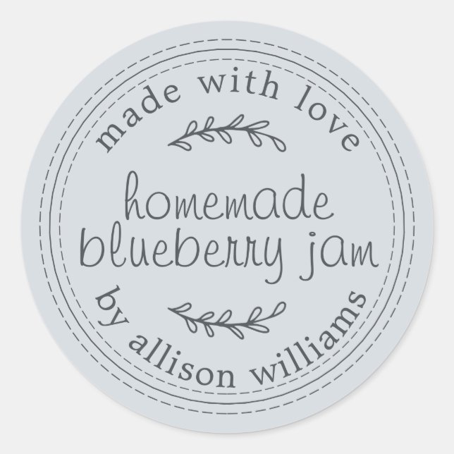 Sticker Rond Confiture de myrtille maison rustique en conserve  (Devant)