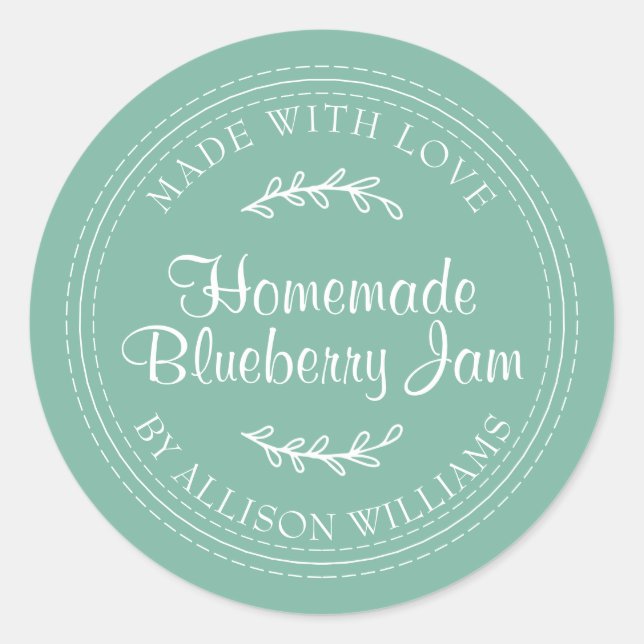 Sticker Rond Confiture de myrtille maison rustique en conserve  (Devant)
