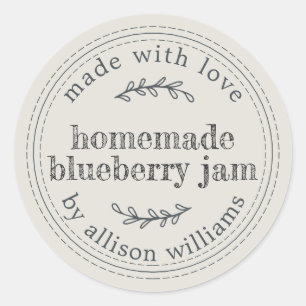 Sticker Rond Confiture de Myrtille Maison Rustique en conserve