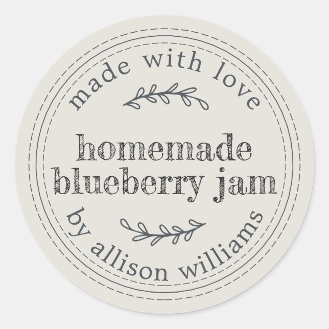 Sticker Rond Confiture de Myrtille Maison Rustique en conserve  (Devant)