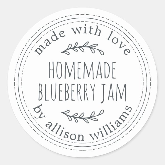 Sticker Rond Confiture de Myrtille Maison Rustique Mise en Pot  (Devant)