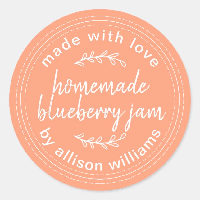 Sticker Rond Confiture De Myrtille Maison Rustique Mise En Pot  (Devant)