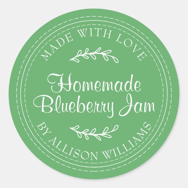Sticker Rond Confiture de myrtille maison rustique peut vibrant (Devant)
