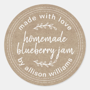 Sticker Rond Confiture de Myrtille Maison Rustique pour Canning