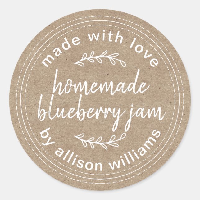 Sticker Rond Confiture de Myrtille Maison Rustique pour Canning (Devant)