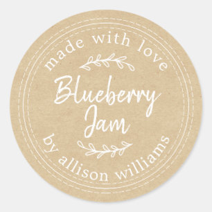 Sticker Rond Confiture de Myrtille Maison Rustique pour Canning