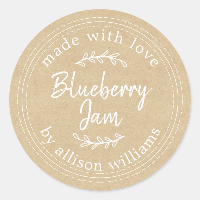 Sticker Rond Confiture de Myrtille Maison Rustique pour Canning (Devant)
