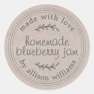 Sticker Rond Confiture de Myrtille Maison Rustique sur Papier K