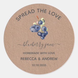 Sticker Rond Confiture de Myrtille "Spread The Love" Papier Kra