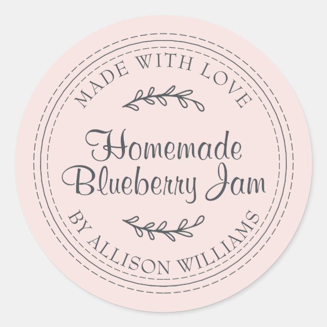 Sticker Rond Confiture de Myrtilles Maison Rustique en Conserve (Devant)