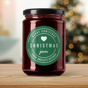 Sticker Rond Confiture de Noël Merry Christmas de cuisine de co