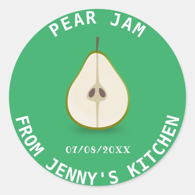 Sticker Rond Confiture de poires (Devant)