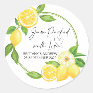 Sticker Rond Confiture Favor De Mariage Emballée De Citrons D'A