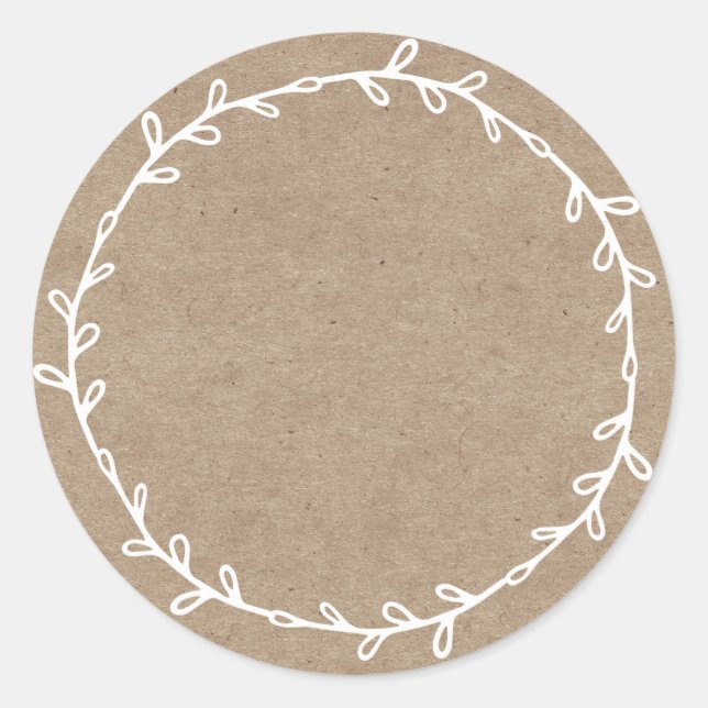 Sticker Rond Confiture Maison Rustique Bocal en Papier Kraft Éc (Devant)