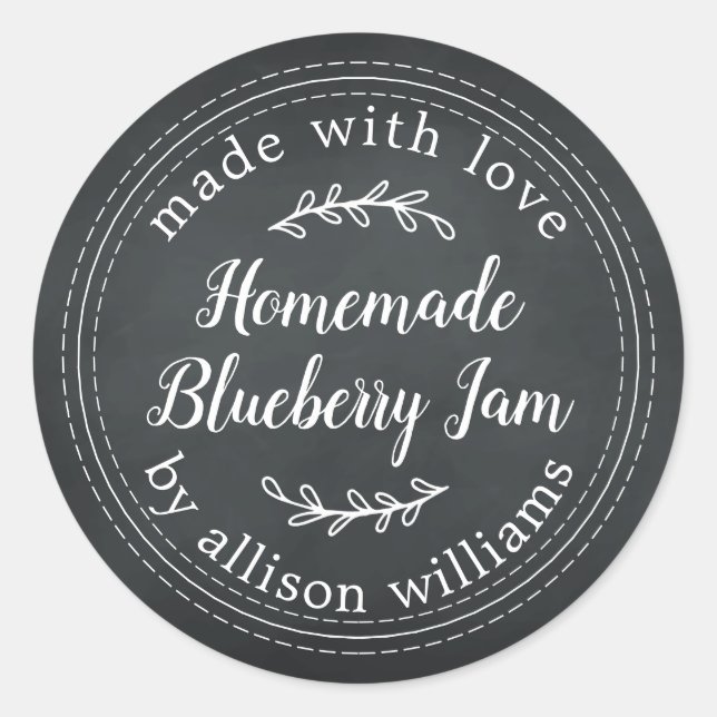 Sticker Rond Confiture Maison Rustique de Myrtille Etiquette po (Devant)