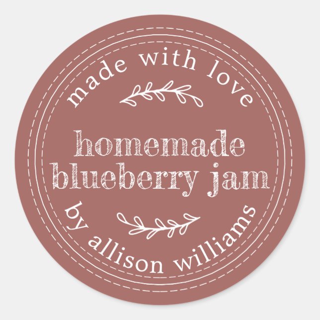 Sticker Rond Confiture Maison Rustique de Myrtille Mise en Pot  (Devant)