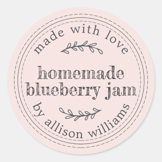 Sticker Rond Confiture Maison Rustique de Myrtille Mise en Pot  (Devant)