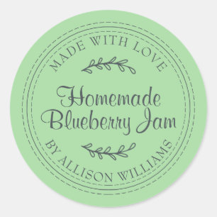Sticker Rond Confiture Maison Rustique de Myrtille Peut Boîte V