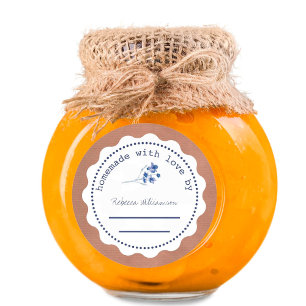 Sticker Rond Confiture personnalisée en conserve Faite maison