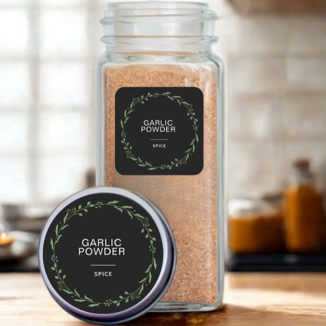 Sticker Rond Confitures d'épices personnalisées modernes Étique (Modern personalized spice jars stickers)
