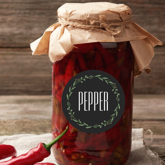 Sticker Rond Confitures d'épices personnalisées modernes Étique (spice labels name)