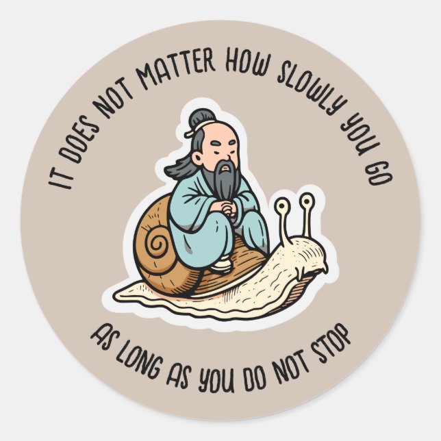 Sticker Rond Confucius et l'escargot (Devant)