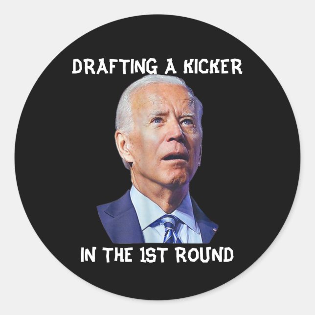 Sticker Rond Confus Joe Biden Imaginaire Football Loser Rédacti (Devant)