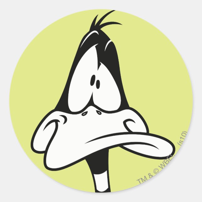 Sticker Rond Confused DAFFY DUCK™ Face (Devant)