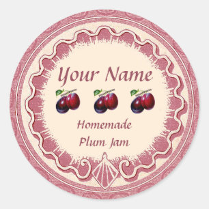 Sticker Rond Confusion de prune Personnaliser rose