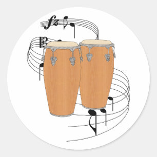Sticker Rond Conga Drums