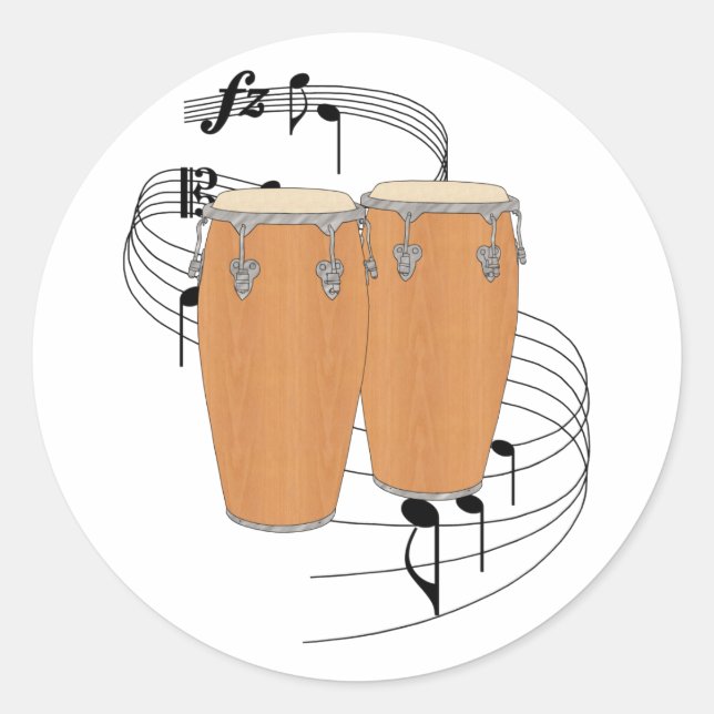Sticker Rond Conga Drums (Devant)