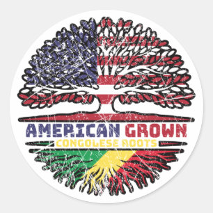 Sticker Rond Congo Congo États-Unis Amérique États-Unis Arbre