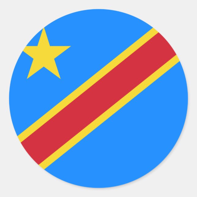 Sticker Rond Congo - Drapeau République démocratique du Congo (Devant)