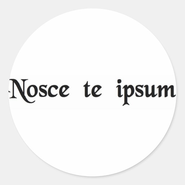 Sticker Rond Connais-toi toi-même. (Devant)