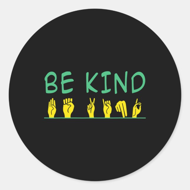 Sticker Rond Connaissance du genre Anti-intimidation Langue des (Devant)