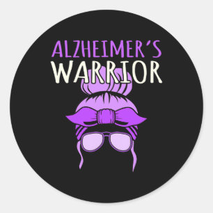 Sticker Rond Connaissance du guerrier Ribbon violet Mois Graphi